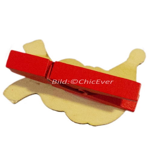 24 Klammern Holz Schneemänner Nikolaus Christbaumschmuck Weihnachten Weihnachtsbaum Deko